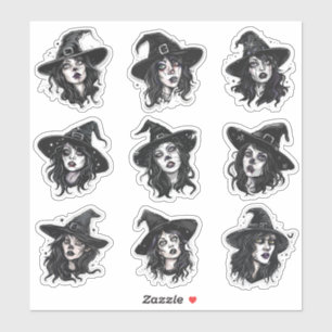 Gothic Punk Halloween Witch Sticker