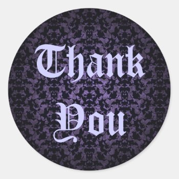 Gothic Purple And Black Wedding Thank You Stickers by TheHopefulRomantic at Zazzle