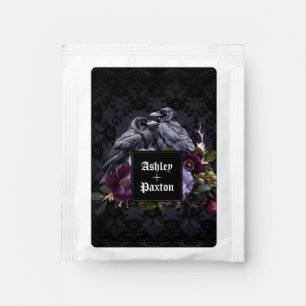 Gothic Purple Floral Bouquet on Lace with Ravens Tea Bag Drink Mix