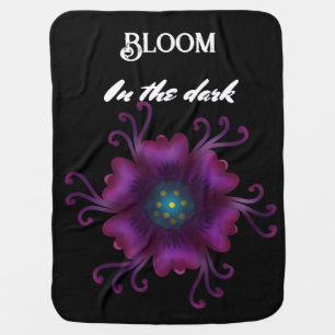 Gothic Purple Flower Dark Floral Botanical Baby Blanket