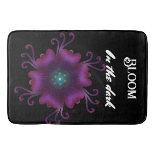 Gothic Purple Flower Dark Floral Botanical Bath Mat