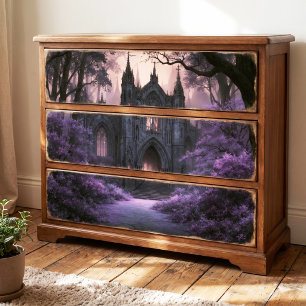 Gothic Purple Forest Dark Fantasy Cathedral Tissue Paper