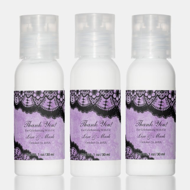 Gothic Purple Grunge Black Lace Wedding Hand Lotion (Set)