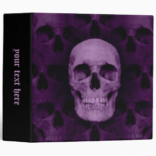 Gothic purple Halloween skull Binder