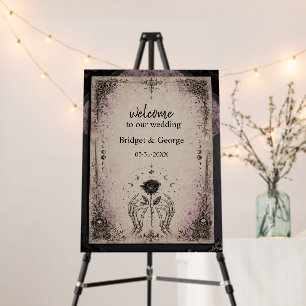 Gothic Purple Medieval Rose Skull Moon Wedding Foam Board