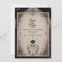 Gothic Purple Medieval Rose Skull Moon Wedding