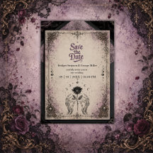 Gothic Purple Medieval Rose Skull Moon Wedding
