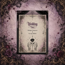 Gothic Purple Medieval Rose Skull Moon Wedding