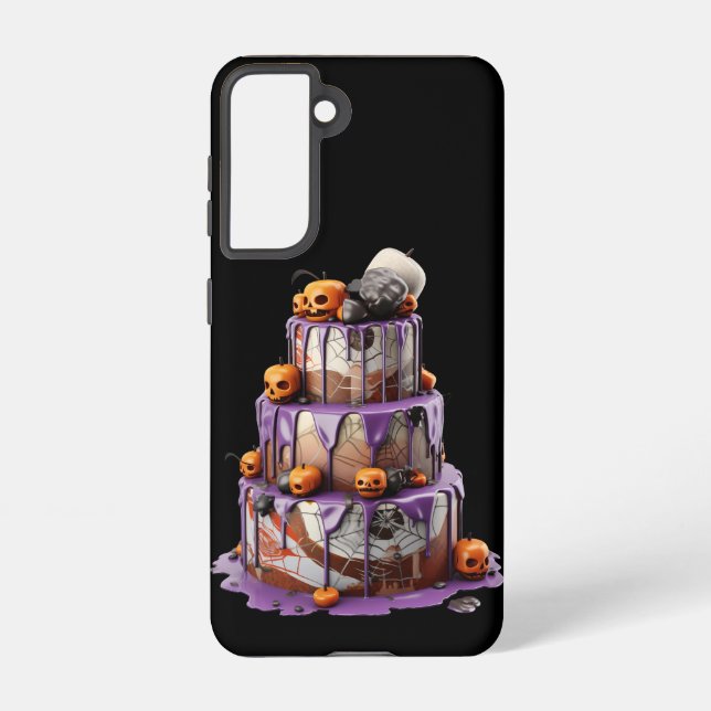 GOTHIC PURPLE & ORANGE HALLOWEEN LAYER CAKE SAMSUNG GALAXY CASE (Back)