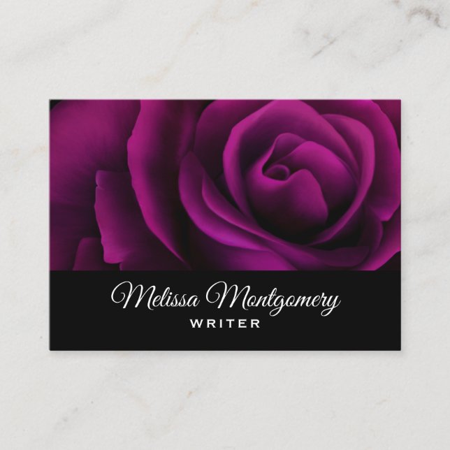 Gothic Purple Red Rose Business Card (Front)