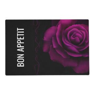 Gothic Purple-Red Rose Flower Bon Appetit Placemat