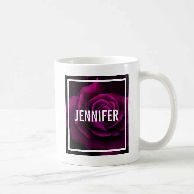Gothic Purple-Red Rose Flower Coffee Mug (Right)