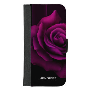 Gothic Purple-Red Rose Flower iPhone 8/7 Plus Wallet Case