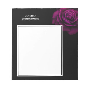 Gothic Purple-Red Rose Flower Notepad