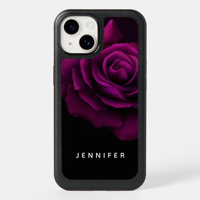 Gothic Purple-Red Rose Flower OtterBox iPhone Case (Back)