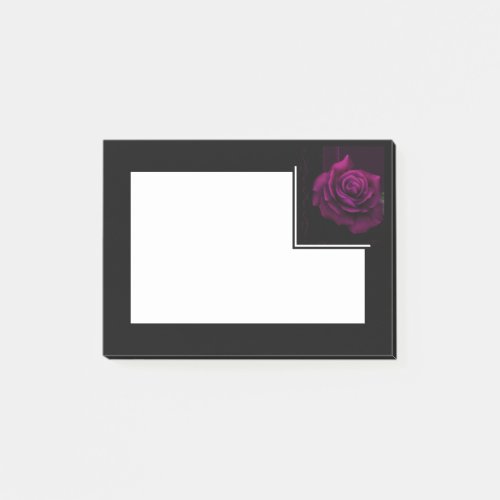 Gothic Purple_Red Rose Flower Post_it Notes