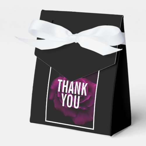 Gothic Purple_Red Rose Flower Thank You Favor Boxes