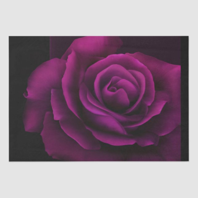 Gothic Purple-Red Rose Flower Tissue Paper (Front)
