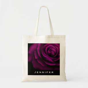 Gothic Purple Red Rose Flower Tote Bag