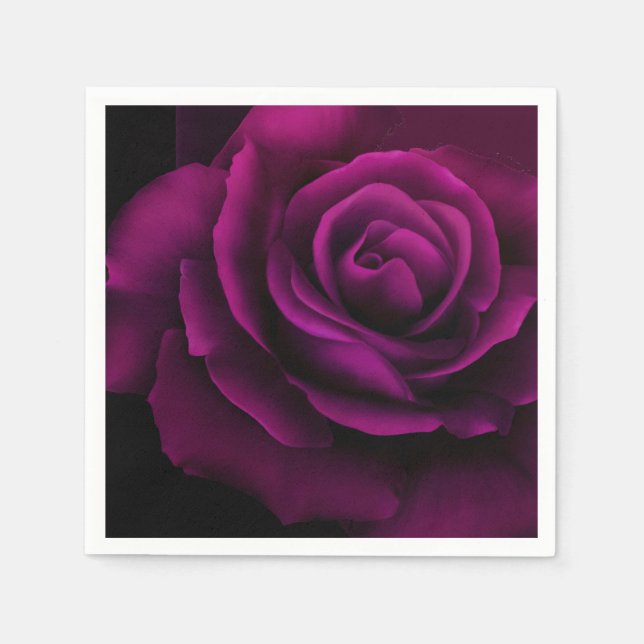 Gothic Purple Red Rose Napkins (Front)