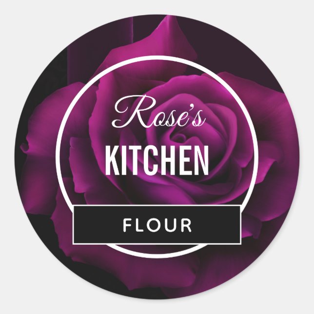 Gothic Purple Rose Kitchen Stickers (Front)