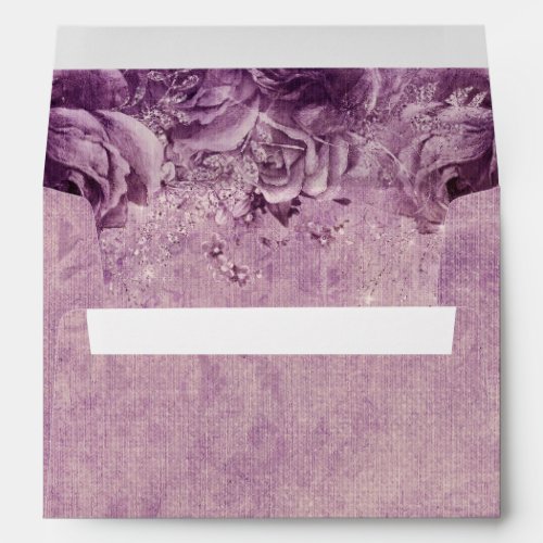 Gothic Purple Rose Wedding Invitation Envelope