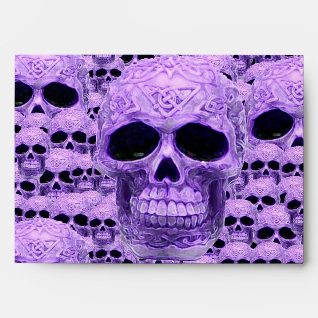 Gothic Purple Skulls Envelope (Front)