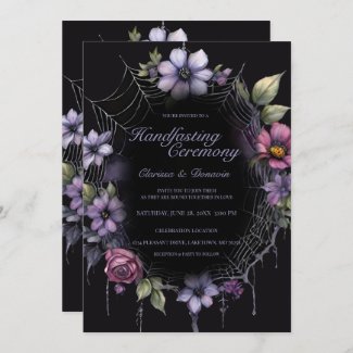 Gothic Purple Spider Floral Web Handfasting