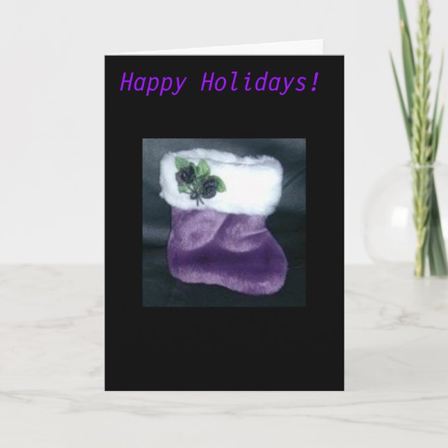 Gothic Purple Stocking Card (Front)