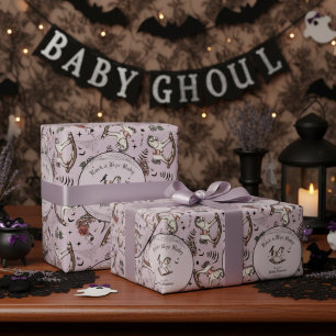 Gothic Purple Victorian Rocking Horse Baby Shower Wrapping Paper