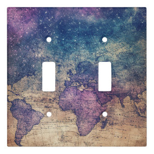 Gothic Purple Vintage Celestial Map Light Switch Cover