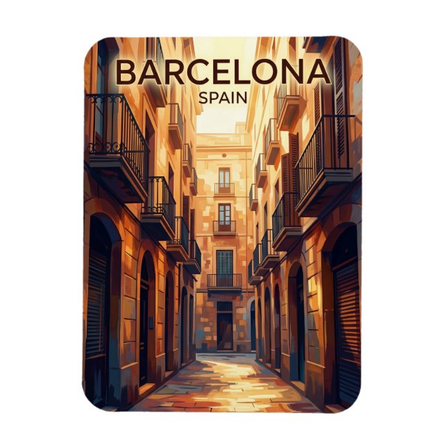 Gothic Quarter Spain Magnet (Vertical)