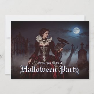 Gothic Queen in Moonlit Graveyard