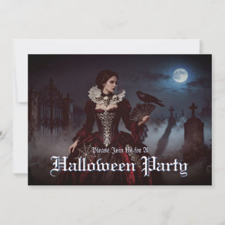 Gothic Queen in Moonlit Graveyard