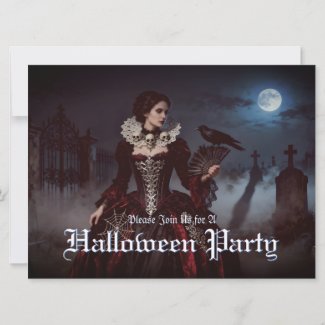 Gothic Queen in Moonlit Graveyard