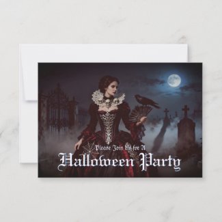 Gothic Queen in Moonlit Graveyard