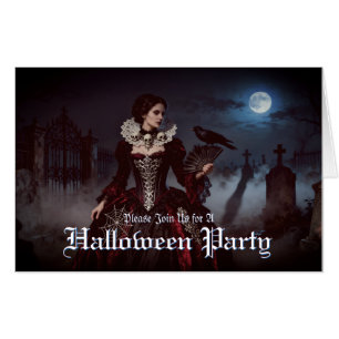 Gothic Queen in Moonlit Graveyard Card