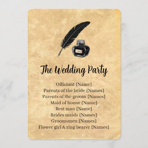 Gothic Quill Wedding Program