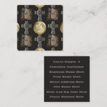 Gothic R.I.P. Headstone Celtic Cross Full Moon Art