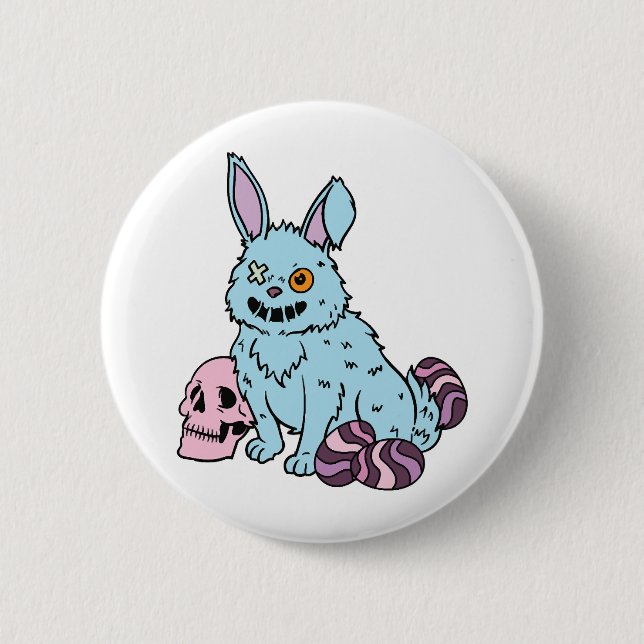 Gothic Rabbit Gothic Bunny Gothic Easter Emo Goth  Button (Front)