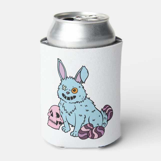 Gothic Rabbit Gothic Bunny Gothic Easter Emo Goth  Can Cooler (Can Front)