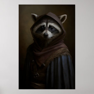 Gothic Raccoon Art Print Victorian Rogue Animal