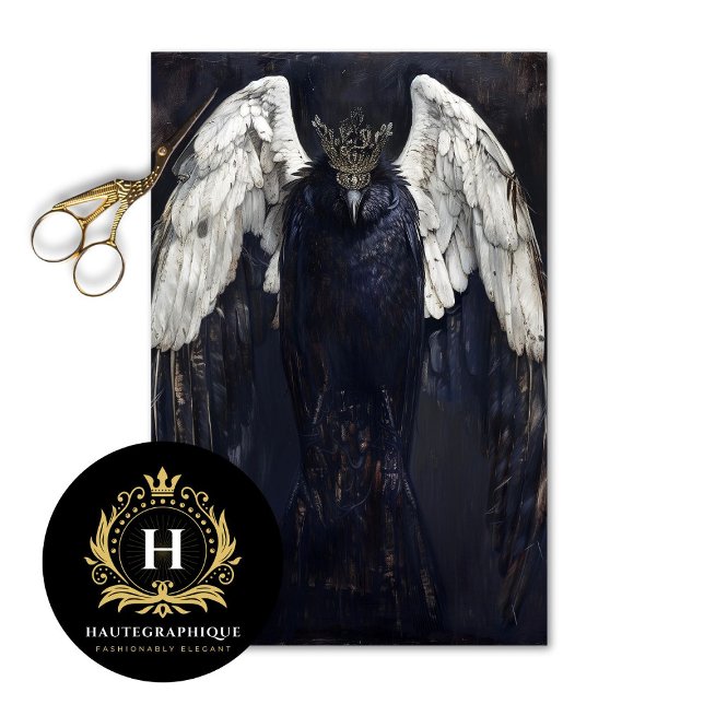 Gothic Raven Angel Decoupage   Tissue Paper (Creator Uploaded)