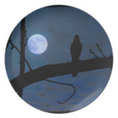 Gothic Raven Black Bird & Blue Moon 10" Plate Dish (Front)