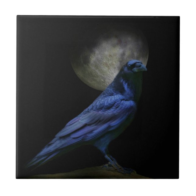 Gothic Raven Black Magic Art Tile (Front)