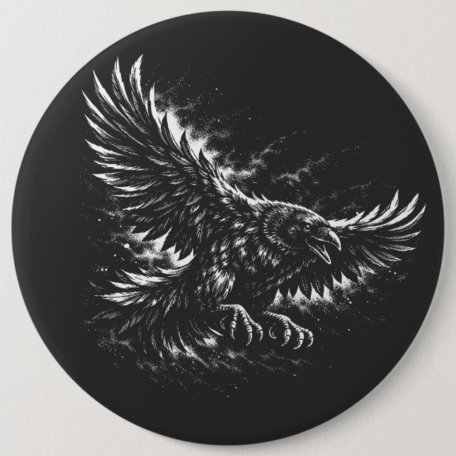 Gothic Raven – by BurnsInHell Button (Front)
