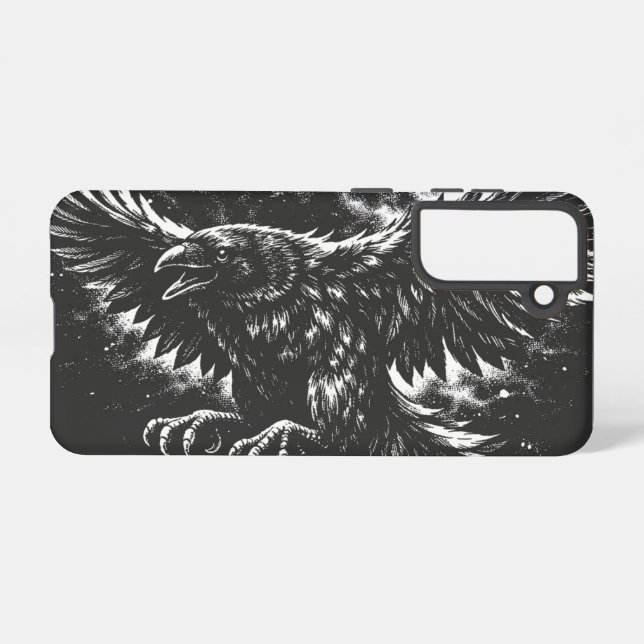 Gothic Raven – by BurnsInHell Samsung Galaxy Case (Back Horizontal)