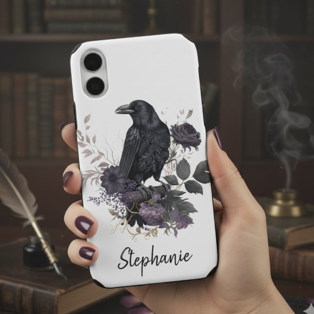 Gothic Raven Dark Academia Case-Mate iPhone Case (Gothic raven phone case)