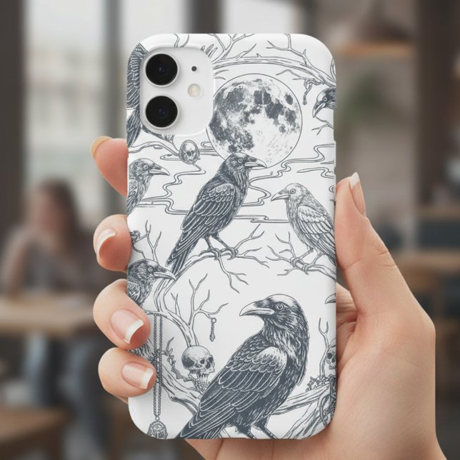 Gothic Raven Dark Academia iPhone Case (Gothic raven iphone case)