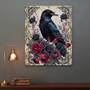 Gothic Raven Dark Academia Moody Poster